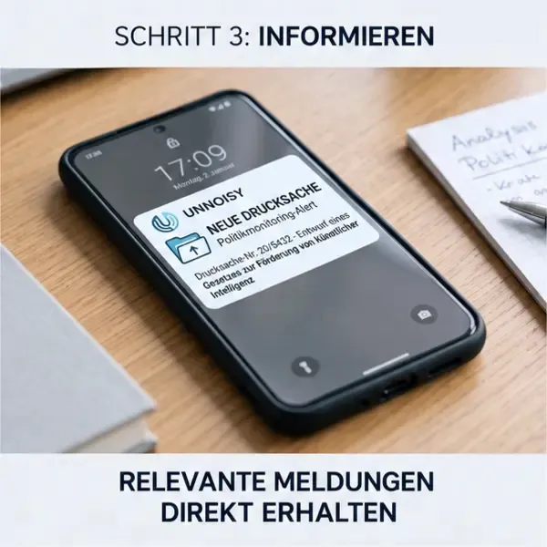 Alert zu einer neuen Drucksache auf dem Smartphone
